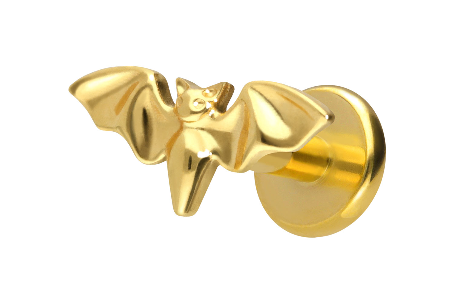 Titan Labret Piercing mit Innengewinde FLEDERMAUS